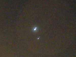 La constelación de Júpiter y Venus visto desde la ciudad de Garin
